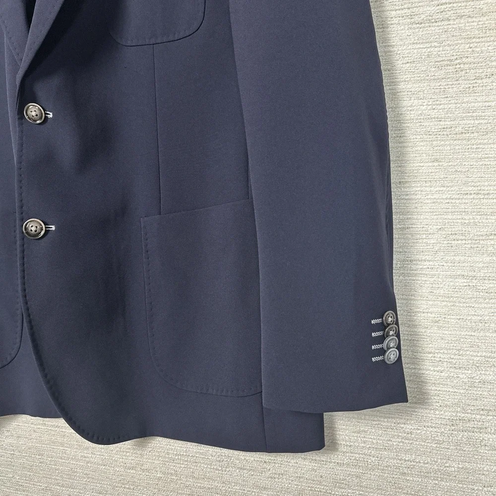 Blue Industry Navy Stretch Sport Coat Blazer Size 54 Modern Fit Travel Jacket